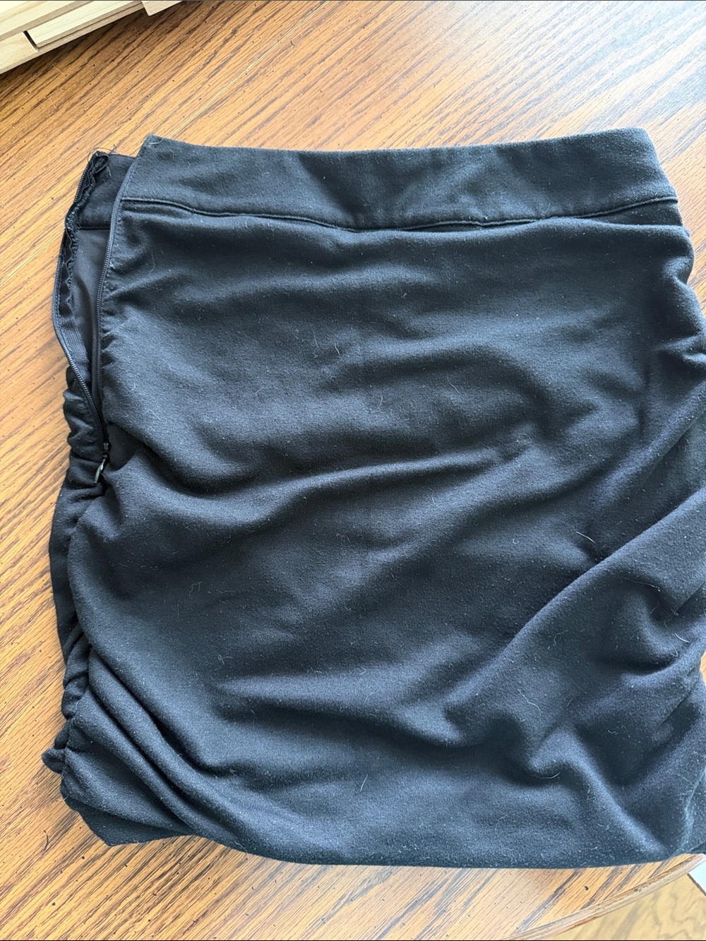 Black Ruched Women's Skirt - Classic Pencil Style - Picture 3 of 3